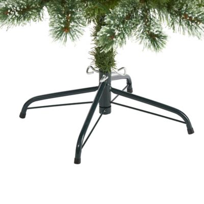 Image showing  5 ft. Wisconsin Slim Snow-Tipped Pine Artificial Christmas Tree with Clear LED Lights