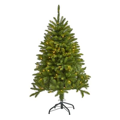 Nearly Natural 4 ft. Sierra Spruce Natural Look Artificial Christmas Tree with Clear LED Lights