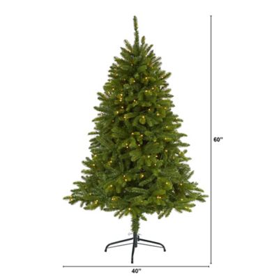Image showing  5 ft. Sierra Spruce Natural Look Artificial Christmas Tree with Clear LED Lights