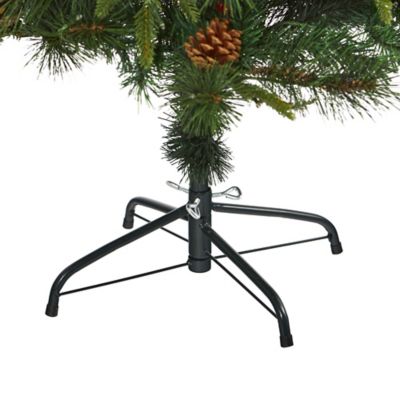 Image showing  5 ft. Mixed Pine Artificial Christmas Tree with Clear LED Lights, Pine Cones and Berries