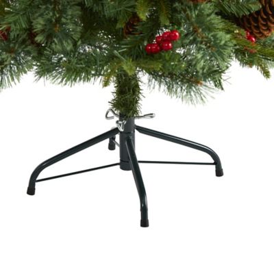 Image showing  4 ft. Norway Mixed Pine Artificial Christmas Tree with Clear LED Lights, Pine Cones and Berries