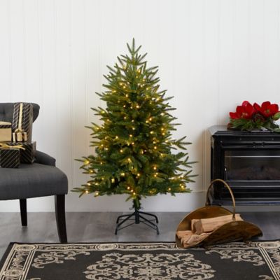 Image showing  4 ft. Colorado Mountain Fir Natural Look Artificial Christmas Tree with Clear LED Lights