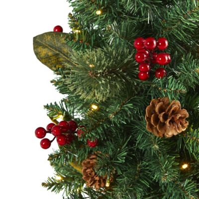 Image showing  2 ft. Pine Cone and Berries Artificial Christmas Tree with 35 LED Lights and 86 Bendable Branches