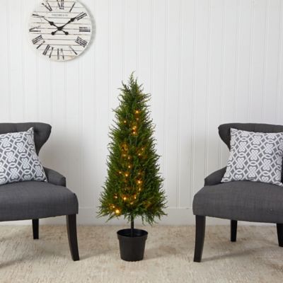 Image showing  3.5 ft. Pre-Lit Indoor/Outdoor UV-Resistant Cypress Artificial Tree