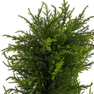 Image showing  45 in. Indoor/Outdoor UV-Resistant Spiral Cypress Artificial Tree with Clear LED Lights