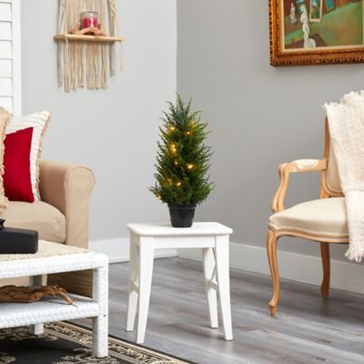 Image showing 5 th Nearly Natural 18 in. Pre-Lit Indoor/Outdoor UV-Resistant Cedar Artificial Tree