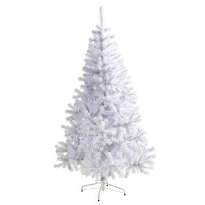 Nearly Natural 6 ft. White Artificial Christmas Tree with Bendable Branches