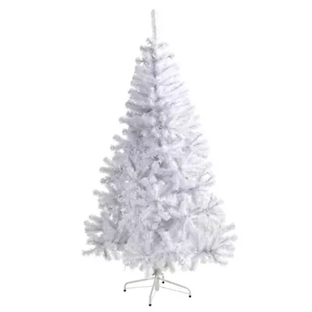 Nearly Natural 6-Foot White Artificial Christmas Tree with Bendable Branches Artificial Christmas Trees