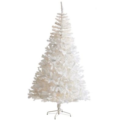 Nearly Natural 8 ft. White Artificial Christmas Tree with Bendable Branches