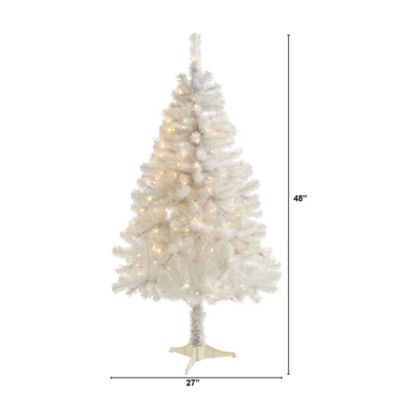 Image showing  4 ft. White Artificial Christmas Tree with Clear LED Lights