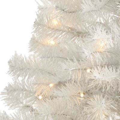 Image showing  4 ft. White Artificial Christmas Tree with Clear LED Lights