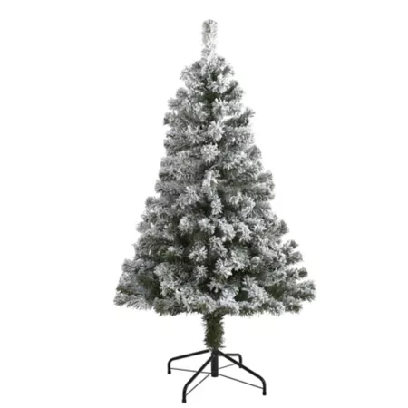 West Virginia Nearly Natural 4-Foot Flocked Artificial Christmas Tree Artificial Christmas Trees