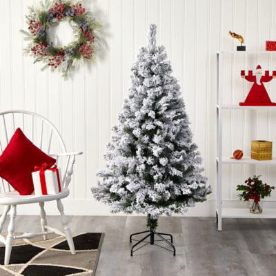 Image showing  5 ft. Flocked West Virginia Fir Artificial Christmas Tree