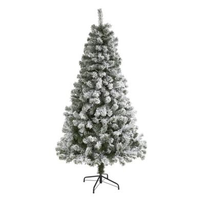 Nearly Natural 6 ft. Flocked West Virginia Fir Artificial Christmas Tree