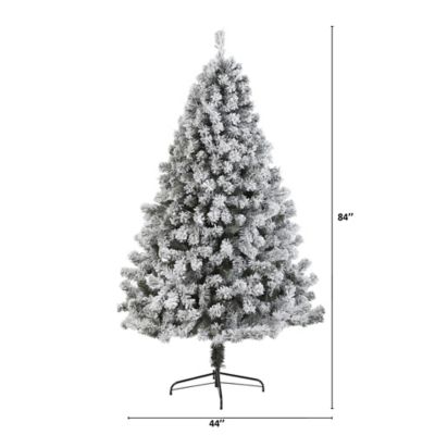 Image showing  7 ft. Flocked West Virginia Fir Artificial Christmas Tree with Bendable Branches