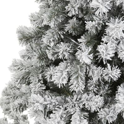 Image showing  7 ft. Flocked West Virginia Fir Artificial Christmas Tree with Bendable Branches