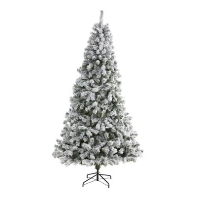 Nearly Natural 8 ft. Flocked West Virginia Fir Artificial Christmas Tree