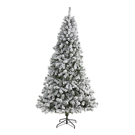 Nearly Natural 8 ft. Flocked West Virginia Fir Artificial Christmas Tree