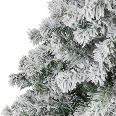 Image showing  5 ft. Flocked Rock Springs Spruce Artificial Christmas Tree
