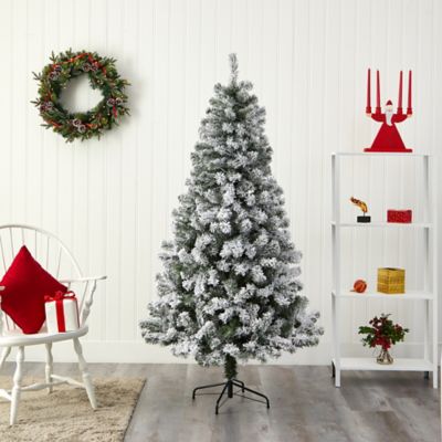 Image showing  6 ft. Flocked Rock Springs Spruce Artificial Christmas Tree