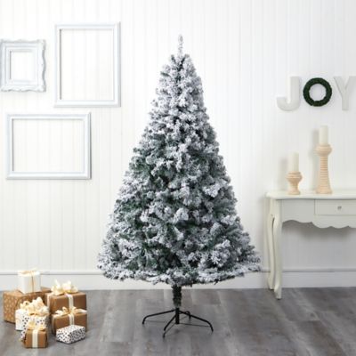 Image showing  7 ft. Flocked Rock Springs Spruce Artificial Christmas Tree with Bendable Branches