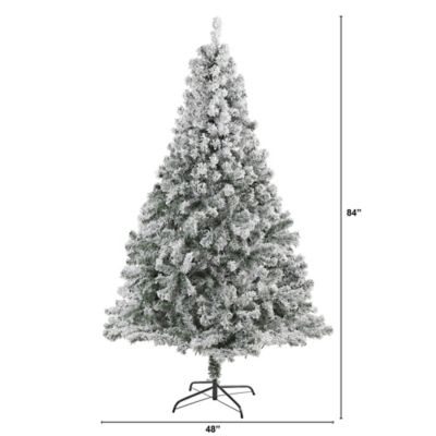 Image showing  7 ft. Flocked Rock Springs Spruce Artificial Christmas Tree with Bendable Branches