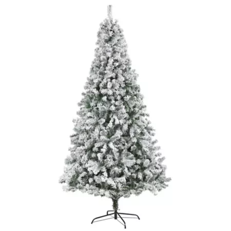 Nearly Natural 8' Flocked Rock Springs Spruce Artificial Christmas Tree Artificial Christmas Trees