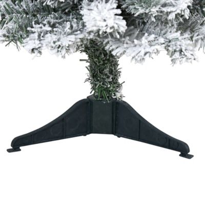 Image showing  3 ft. Flocked Rock Springs Spruce Artificial Christmas Tree with Clear LED Lights