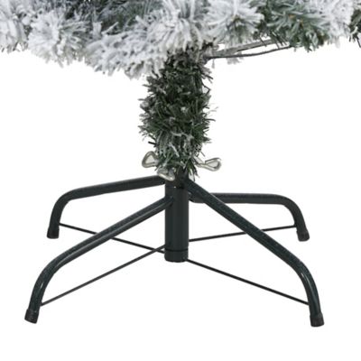 Image showing  4 ft. Flocked Rock Springs Spruce Artificial Christmas Tree with Clear LED Lights