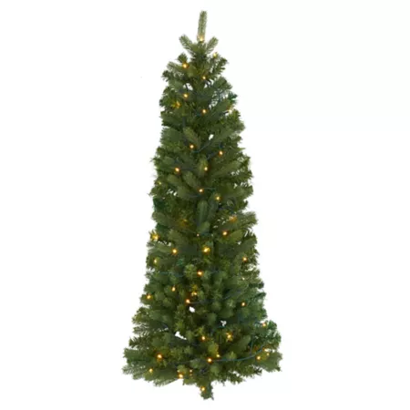 Nearly Natural 4' Flatback Wall Hanging Artificial Christmas Tree with Clear LED Lights Artificial Christmas Trees