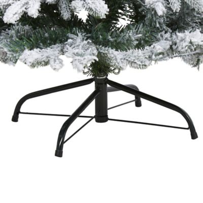 Image showing  4 ft. Flocked Vermont Mixed Pine Artificial Christmas Tree with Clear LED Lights