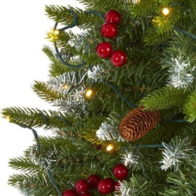 Image showing  4 ft. Snow-Tipped Portland Spruce Artificial Christmas Tree with LED Lights