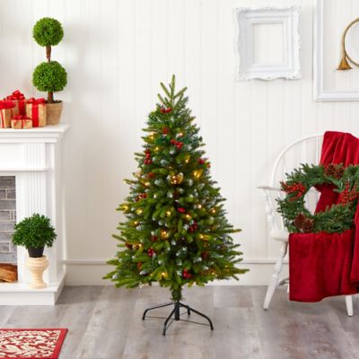 Image showing  4 ft. Snow-Tipped Portland Spruce Artificial Christmas Tree with LED Lights