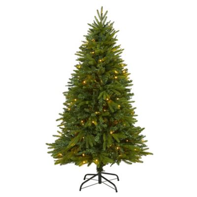 Nearly Natural 5 ft. Sun Valley Fir Artificial Christmas Tree with Clear LED Lights