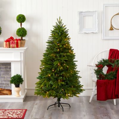 Image showing  5 ft. Sun Valley Fir Artificial Christmas Tree with Clear LED Lights
