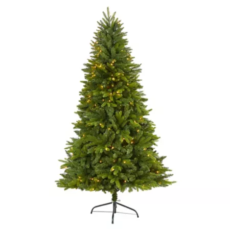 Sun Valley 6 ft Nearly Natural Artificial Christmas Tree with 300 Clear LED Lights Artificial Christmas Trees