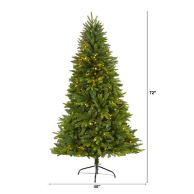 Image showing  6 ft. Sun Valley Fir Artificial Christmas Tree with 300 Clear LED Lights