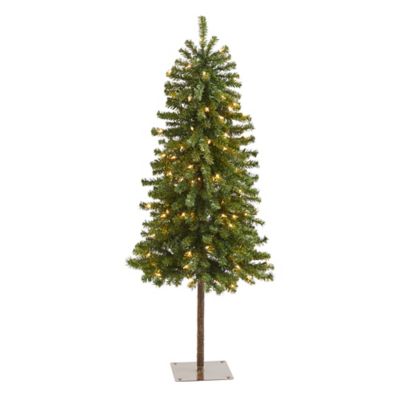 Nearly Natural 4 ft. Alpine Artificial Christmas Tree with Lights and Bendable Branches