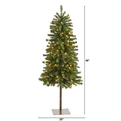 Image showing  4 ft. Pre-Lit Alpine Artificial Christmas Tree with Bendable Branches