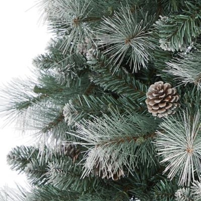 Image showing  7 ft. Frosted Tip British Columbia Mountain Pine Artificial Christmas Tree with Lights