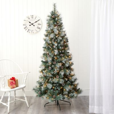 Image showing 6 th Nearly Natural 7 ft. Frosted Tip British Columbia Mountain Pine Artificial Christmas Tree with Lights