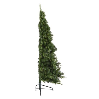 Image showing  6 ft. Grand Teton Spruce Flat Back Artificial Christmas Tree with Clear LED Lights and Bendable Branches