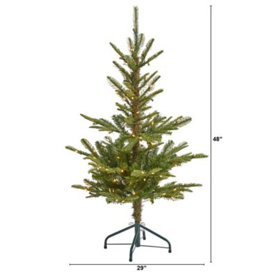 Image showing  4 ft. Layered Washington Spruce Artificial Christmas Tree with 100 Clear LED Lights, 189 Bendable Branches