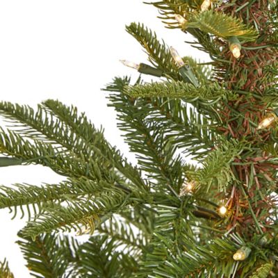 Image showing  4 ft. Layered Washington Spruce Artificial Christmas Tree with 100 Clear LED Lights, 189 Bendable Branches
