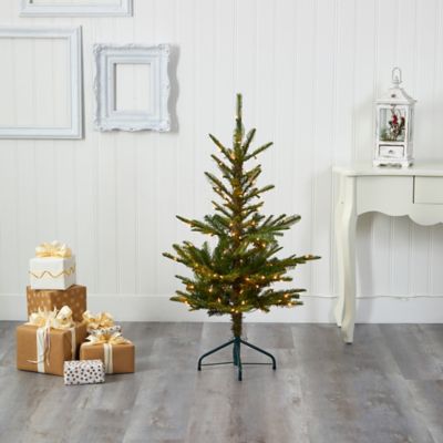 Image showing  4 ft. Layered Washington Spruce Artificial Christmas Tree with 100 Clear LED Lights, 189 Bendable Branches