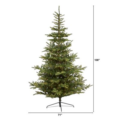 Image showing  9 ft. Layered Washington Spruce Artificial Christmas Tree with Clear LED Lights and Bendable Branches