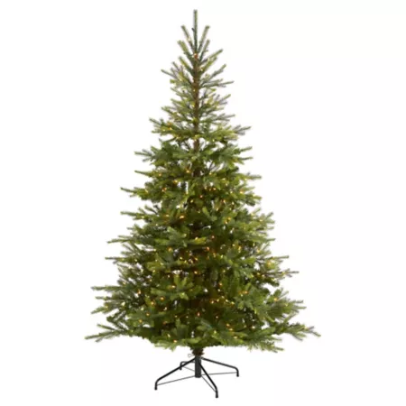 7' Nearly Natural North Carolina Spruce Artificial Christmas Tree with 450 Clear Lights and 931 Bendable Branches Artificial Christmas Trees