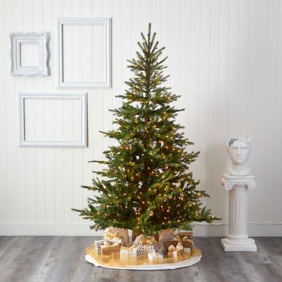 Image showing  7 ft. North Carolina Spruce Artificial Christmas Tree with 450 Clear Lights and 931 Bendable Branches