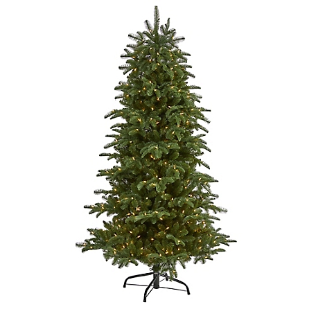 Nearly Natural 6 ft. South Carolina Fir Artificial Christmas Tree with 450 Clear Lights and 1598 Bendable Branches
