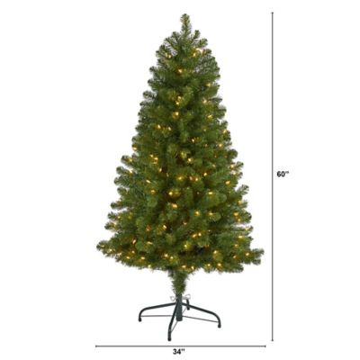 Image showing  5 ft. Virginia Fir Artificial Christmas Tree with Clear Lights and Bendable Branches